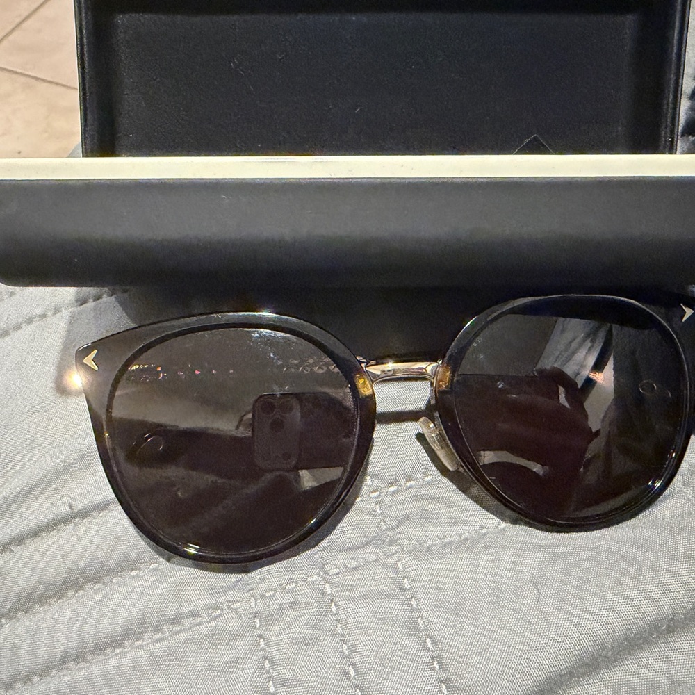 Givenchy Black Cat-Eye Sunglasses with Gold Bridge